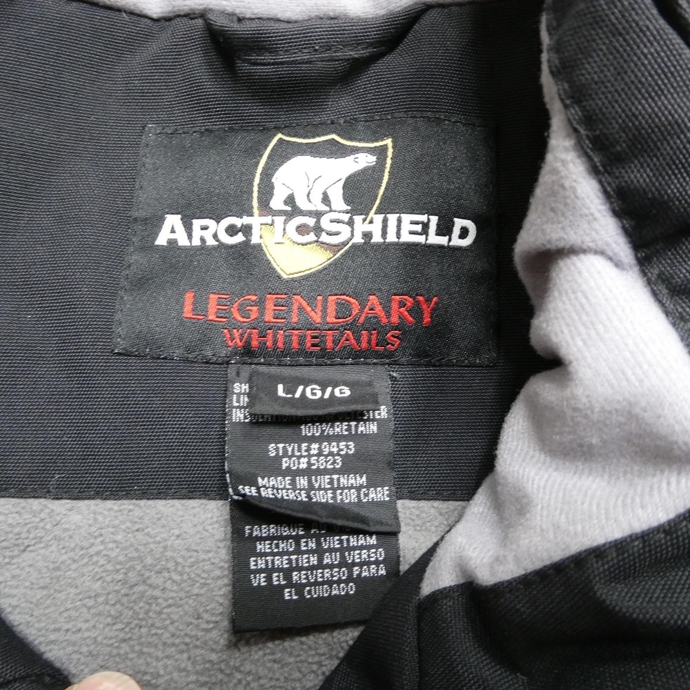 Legendary Whitetail Arctic Shield Jacket Mens L Black Gray Insulated Zip Pockets - Picture 5 of 10